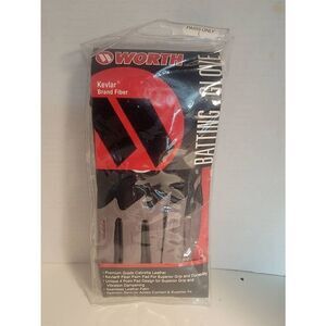 Worth Dupont Kevlar Brand Adult Gray Black Baseball Battling Gloves Large NWT